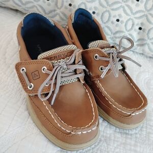 Sperry Kids Brown Boat Leather Shoes Size 11.5